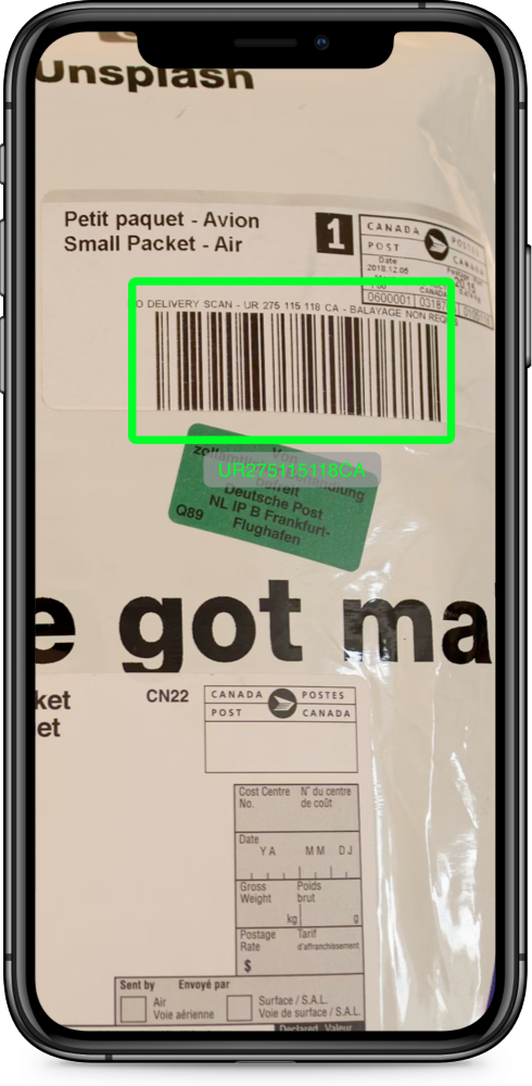 Barcode scanning on mobile device