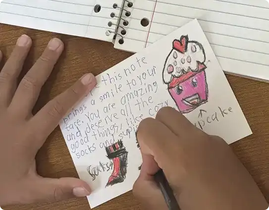 Picture of a drawing being made by a child