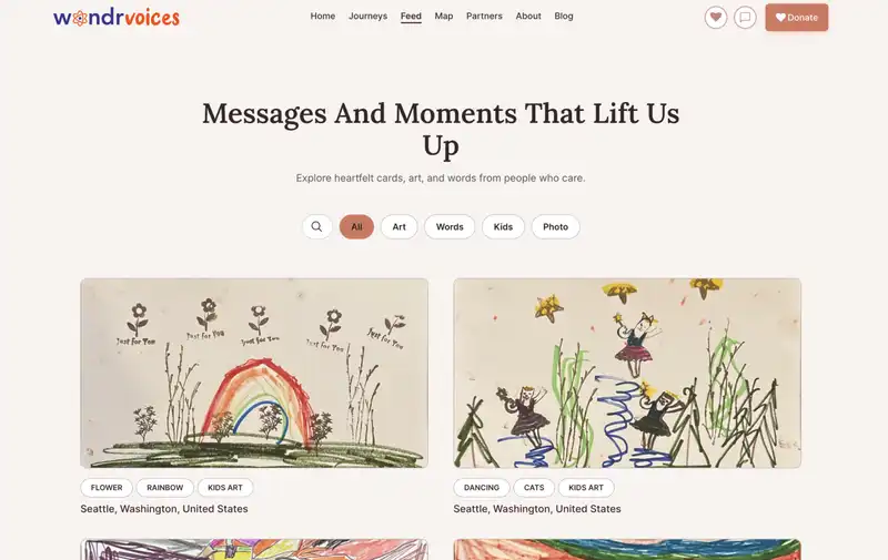 Art Gallery from the WondrVoices website