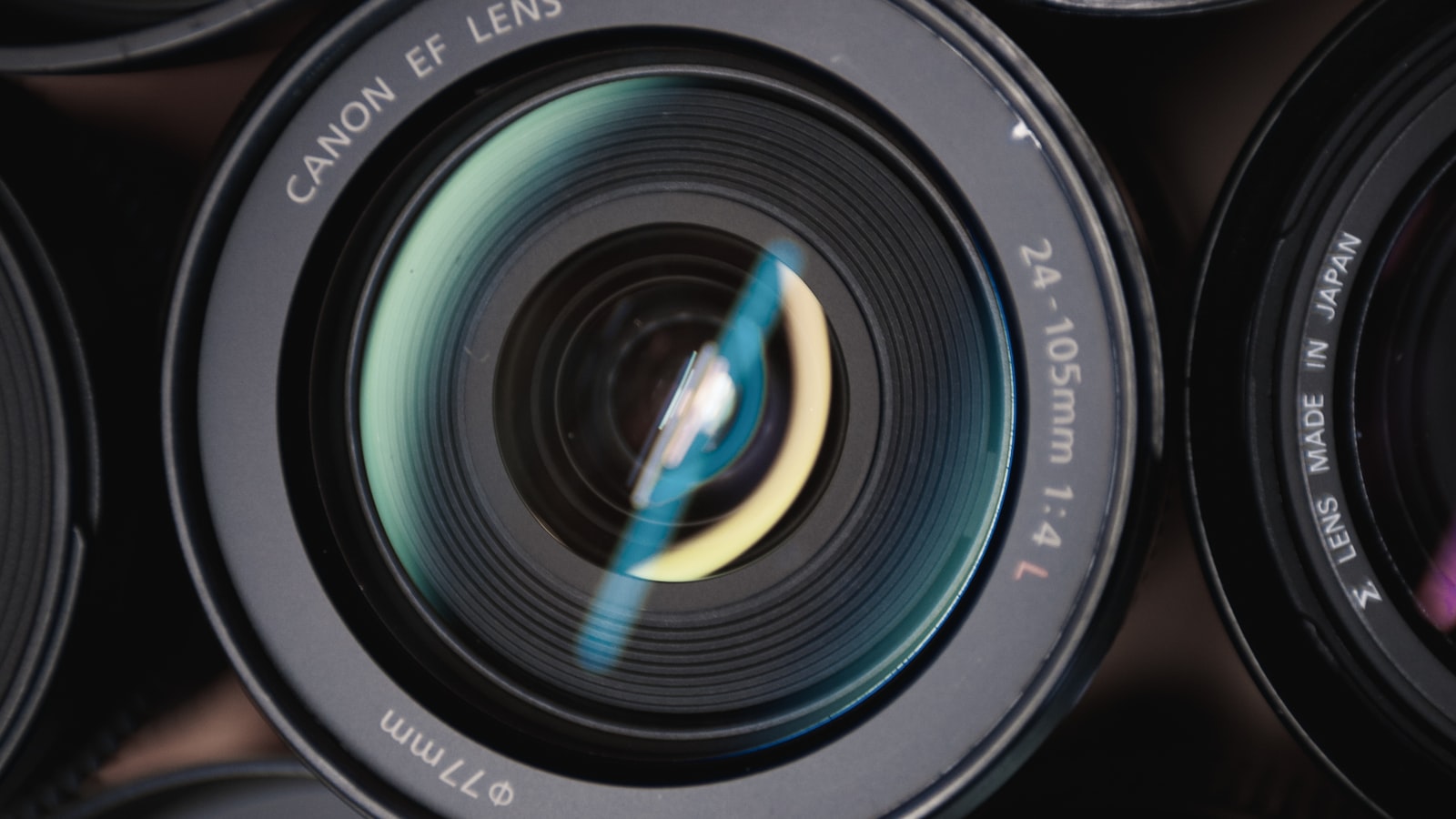 Close-up of a black camera lens